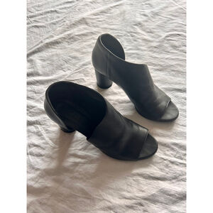 COS Black Leather Open-Toe Booties Heels – Women’s Size 40 / EU 40 / 9